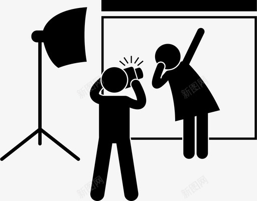 摄影棚摄影背景室内图标svg_新图网 https://ixintu.com 室内 摄影师 摄影棚摄影 模特 灯光 背景