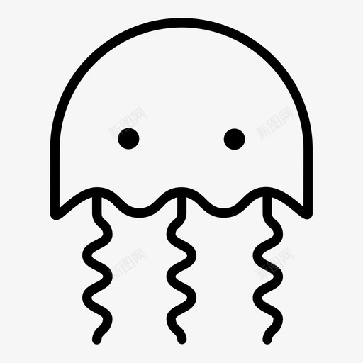 水母动物生物图标svg_新图网 https://ixintu.com 动物 水母 海洋 生物