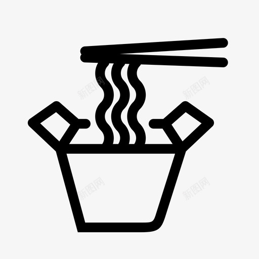 杯面筷子食物图标svg_新图网 https://ixintu.com 方便面 杯面 筷子 食物