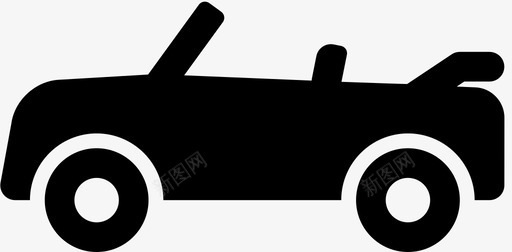 跑车汽车敞篷车图标svg_新图网 https://ixintu.com 敞篷车 无顶 汽车 满载车辆 跑车