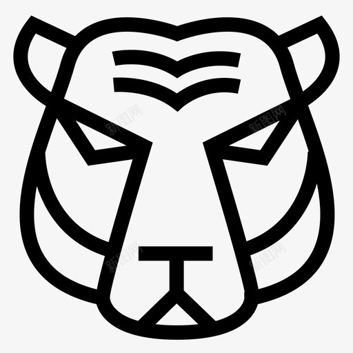 老虎脸动物头图标svg_新图网 https://ixintu.com 动物 动物园 头 老虎脸