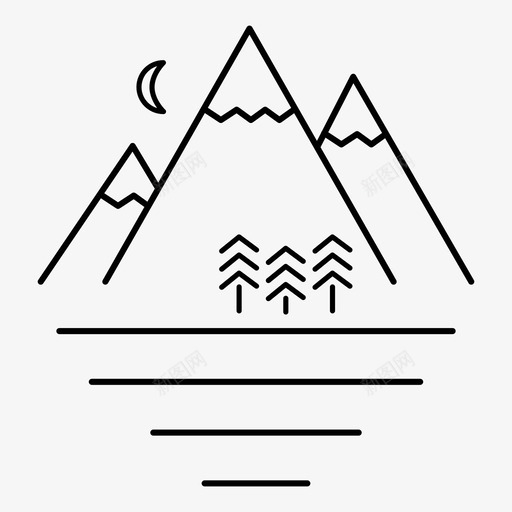 山森林山脉图标svg_新图网 https://ixintu.com 山 山峰 山脉 森林 自然 野生 高山顶峰