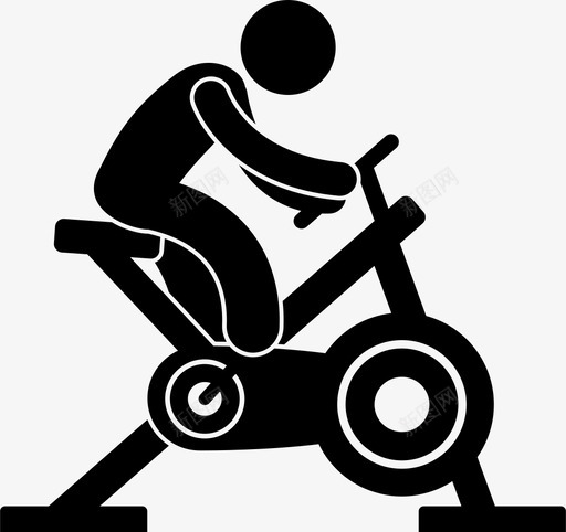 健身自行车机自行车健身图标svg_新图网 https://ixintu.com 健身 健身器材 健身自行车机 自行车