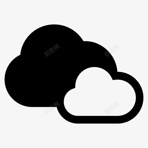 阴云多云图标svg_新图网 https://ixintu.com 云 多云 天气预报 阴