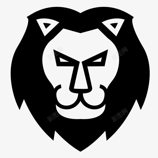 狮子脸猫头图标svg_新图网 https://ixintu.com 丛林 国王 头 狮子脸 猫