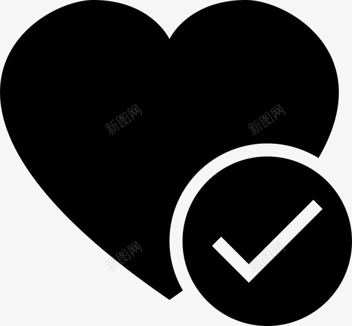 爱的复选标记调情心图标svg_新图网 https://ixintu.com 喜欢 好 形状 心 标准图标 爱的复选标记 调情