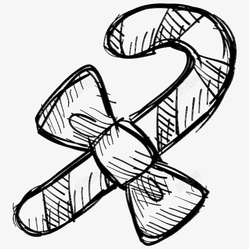带蝴蝶结的糖果棒圣诞节略图图标svg_新图网 https://ixintu.com 圣诞节 带蝴蝶结的糖果棒 略图图标