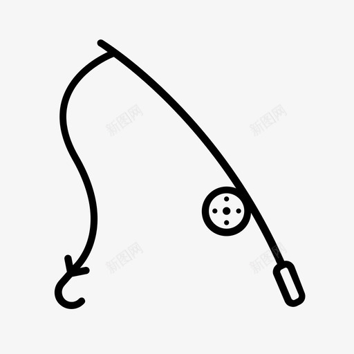 鱼竿鱼绳钩图标svg_新图网 https://ixintu.com 夏季活动 淡水捕鱼 诱饵 钩 鱼竿 鱼绳