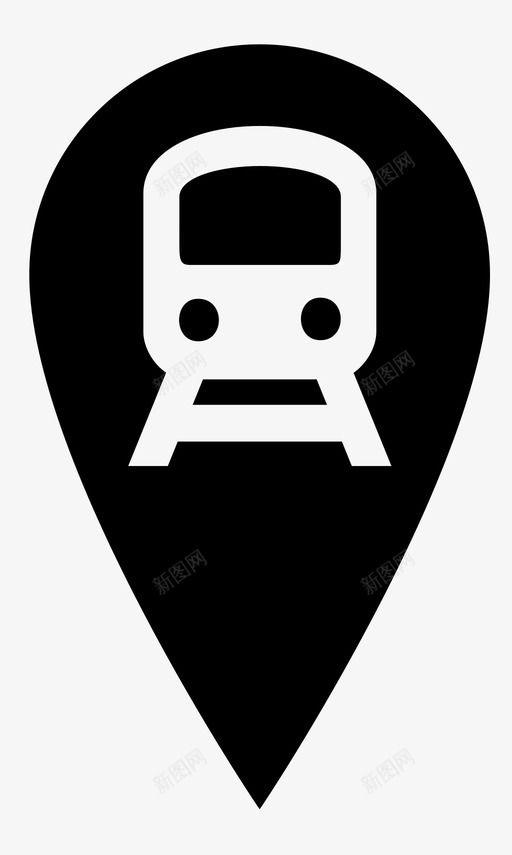 火车站位置地图pin图标svg_新图网 https://ixintu.com pin 交通 地图 概念位置 火车站位置