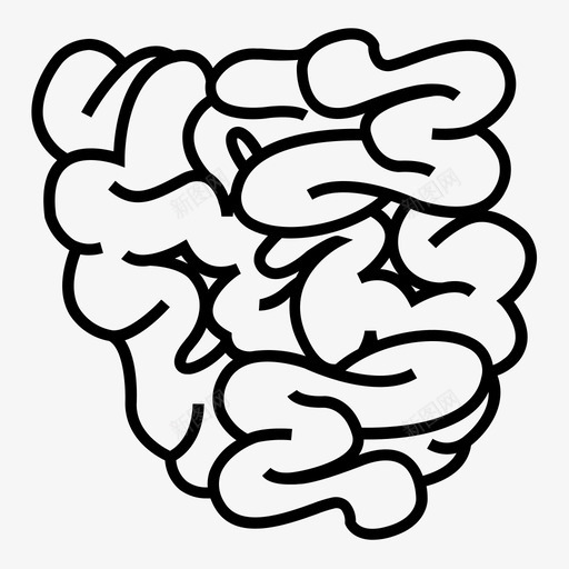 小肠人器官图标svg_新图网 https://ixintu.com 人 器官 小肠