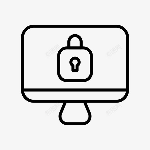 锁定计算机桌面图标svg_新图网 https://ixintu.com 屏幕 显示器 桌面 电子设备 监视器 简单 计算机 锁定