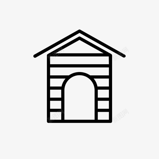 狗窝房子宠物图标svg_新图网 https://ixintu.com 宠物 宠物窝 房子 狗窝