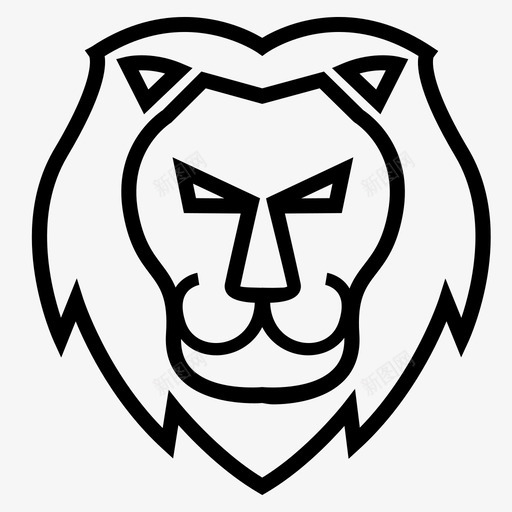 狮子脸猫头图标svg_新图网 https://ixintu.com 丛林 国王 头 狮子脸 猫