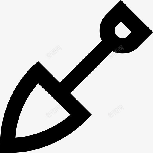 铁锹建筑工具园艺工具图标svg_新图网 https://ixintu.com 一套线要素图标 园艺工具 建筑工具 铁锹