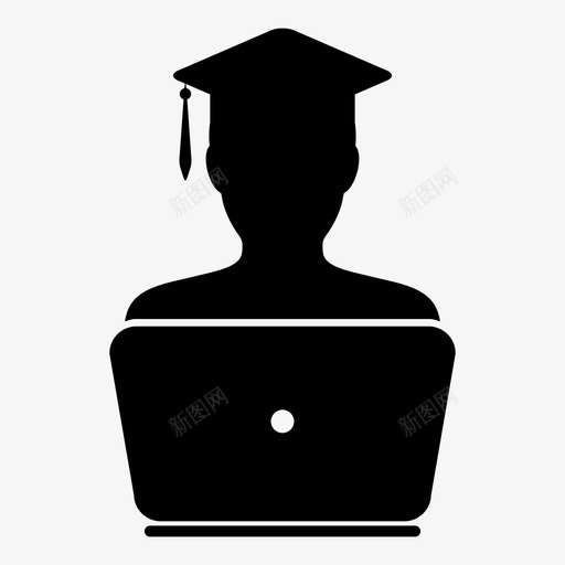 学生计算机课程图标svg_新图网 https://ixintu.com 人类 在线 学位 学术 学生 教育 毕业字形图标 计算机 课程