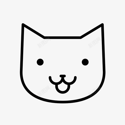 猫动物猫脸图标svg_新图网 https://ixintu.com 动物 动物细线图标集 宠物 小猫 猫 猫脸
