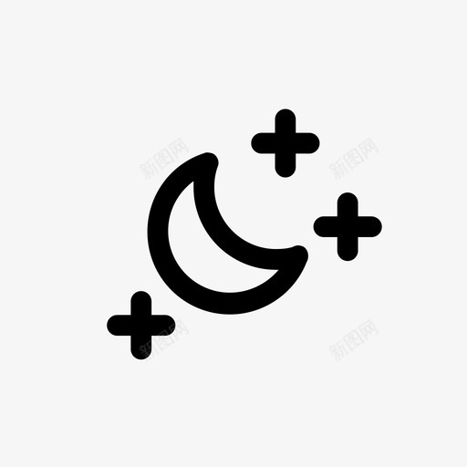 夜晚晴朗天气预报图标svg_新图网 https://ixintu.com 夜晚 天气 天气预报 晴朗 月亮