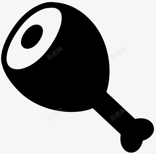 鸡腿肉蛋白质图标svg_新图网 https://ixintu.com 固体食品图标 肉 蛋白质 鸡腿