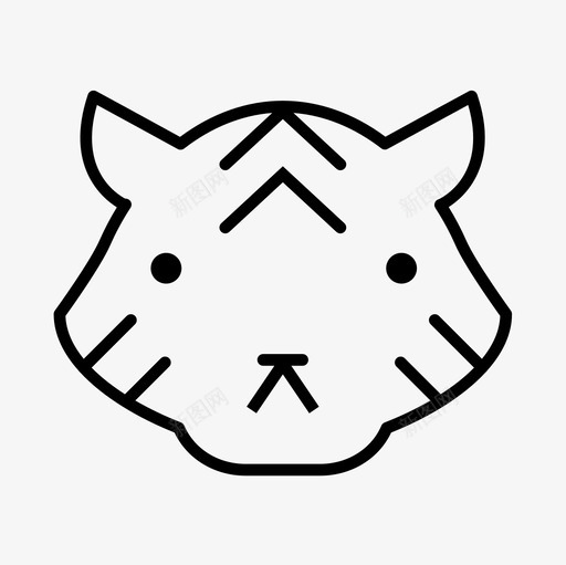 老虎动物豹子图标svg_新图网 https://ixintu.com 动物 动物细线图标集 捕食者 老虎 豹子 野生
