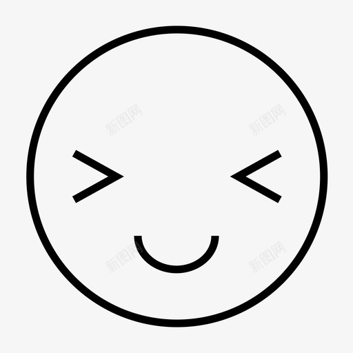 表情符号可爱愉快图标svg_新图网 https://ixintu.com 享受 可爱 快乐 情感细线图标集 愉快 表情符号