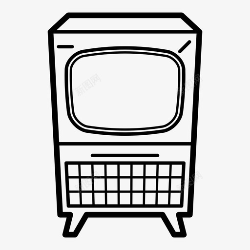 电视复古电视电视机图标svg_新图网 https://ixintu.com 复古电视 电视 电视机