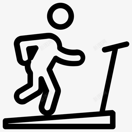 慢跑锻炼健身图标svg_新图网 https://ixintu.com 健身 健身房 慢跑 训练 象形图线图标 跑步机 锻炼