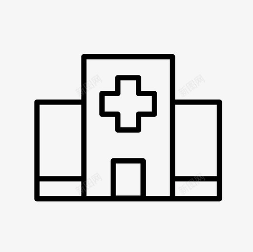 医院诊所医疗保健图标svg_新图网 https://ixintu.com 医学 医疗 医疗保健 医疗细线图标集 医院 诊所