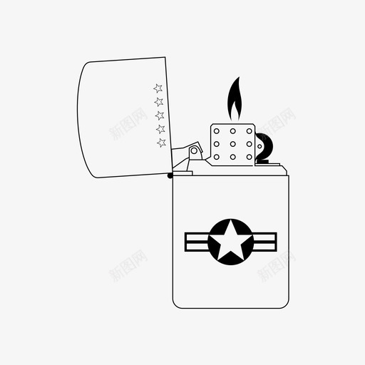 打火机火烟图标svg_新图网 https://ixintu.com zippo 打火机 火 烟