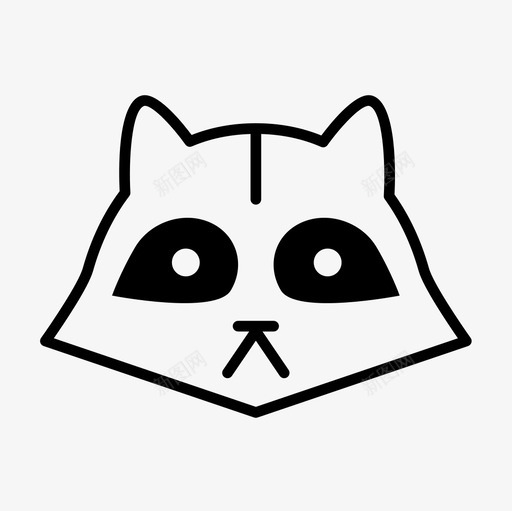 浣熊动物浣熊脸图标svg_新图网 https://ixintu.com 动物 动物细线图标集 浣熊 浣熊脸 臭鼬 野生动物