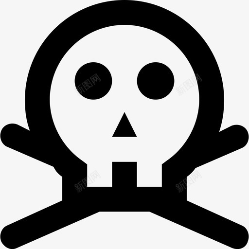 骷髅危险人类头骨图标svg_新图网 https://ixintu.com 人类头骨 危险 有毒 线要素图标集 骷髅