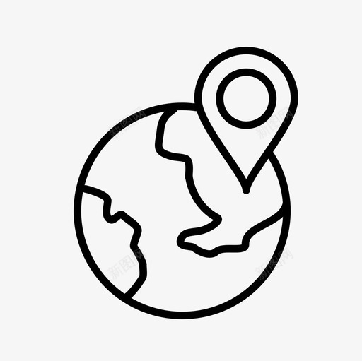 地理位置地球仪地图图标svg_新图网 https://ixintu.com 图钉 地图 地图和位置细线图标集 地球仪 地理位置