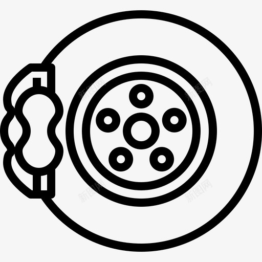 刹车卡钳汽车图标svg_新图网 https://ixintu.com 刹车 劣质汽车零件 卡钳 汽车 碟片 零件