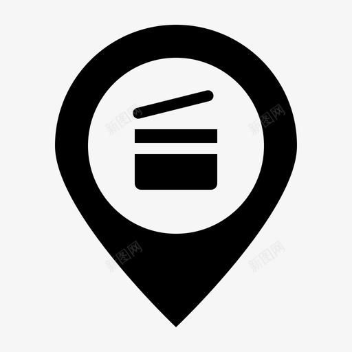 电影集电影院位置图标svg_新图网 https://ixintu.com 位置 剧院 地图标记 射击 电影和电影院标志符号 电影院 电影集