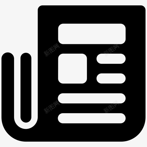 新闻广告折叠报纸图标svg_新图网 https://ixintu.com 商业实体第二卷 媒体 广告 折叠报纸 新闻