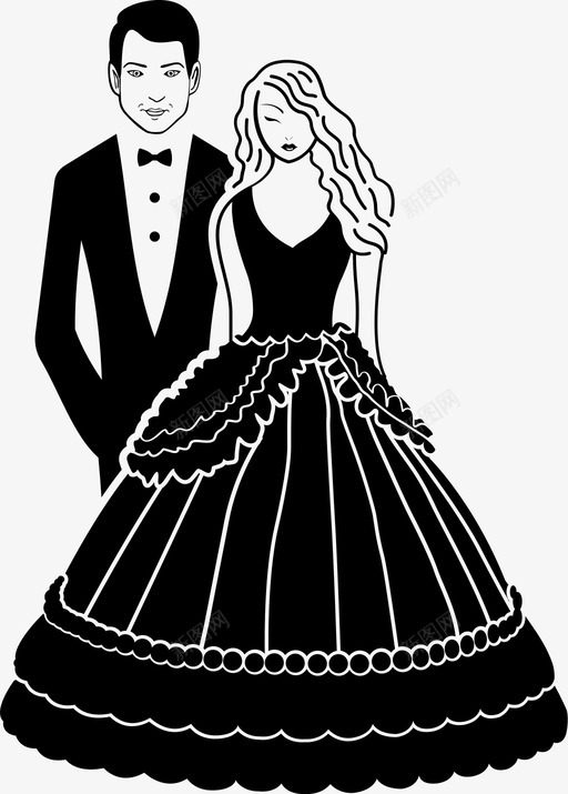 结婚新郎新娘新人图标svg_新图网 https://ixintu.com 婚礼 新人 新婚夫妇 新郎新娘 结婚