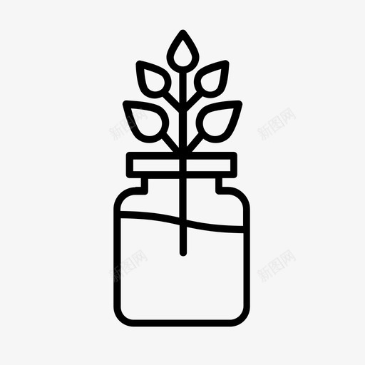 盆栽植物室内植物迷你植物图标svg_新图网 https://ixintu.com 室内植物 盆栽植物 花瓶 迷你植物
