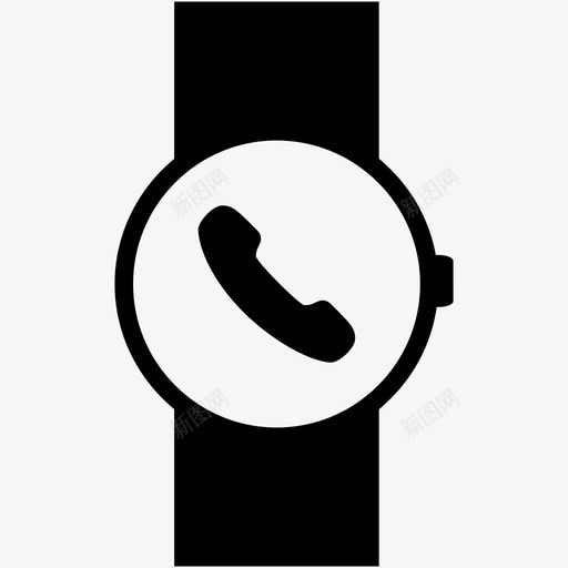 智能手表通话时钟图标svg_新图网 https://ixintu.com 时钟 时间 智能手表 腕表 通话