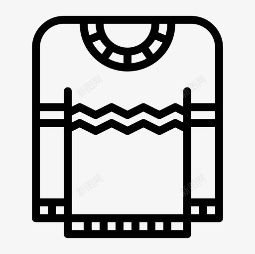 毛衣防寒防护图标svg_新图网 https://ixintu.com 冬季穿 毛衣 防寒 防护