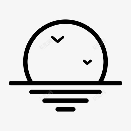 日落户外大海图标svg_新图网 https://ixintu.com 大海 户外 日落 自然和户外 阳光