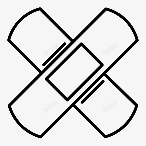 绷带胶布创可贴图标svg_新图网 https://ixintu.com 创可贴 医疗 绷带 胶布