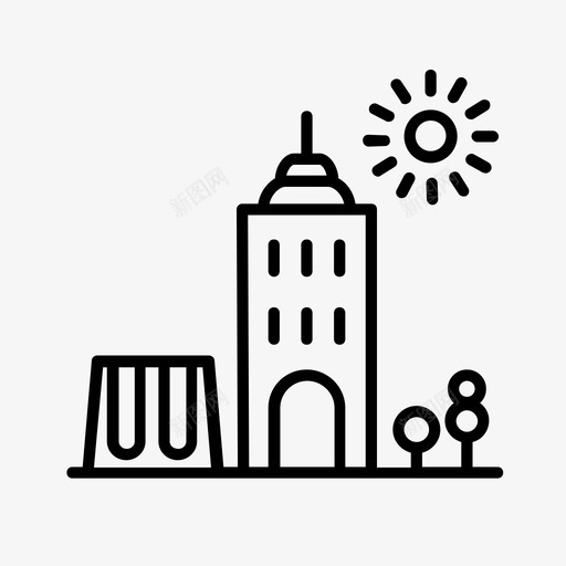 城镇城市景观住宅图标svg_新图网 https://ixintu.com 住宅 公园 城市景观 城镇
