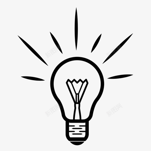 灯泡想法智慧图标svg_新图网 https://ixintu.com 想法 智慧 灯泡 闪耀