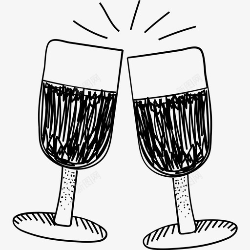 敬酒酒香槟图标svg_新图网 https://ixintu.com 圣诞涂鸦图标 干杯 敬酒 酒 酒杯 香槟