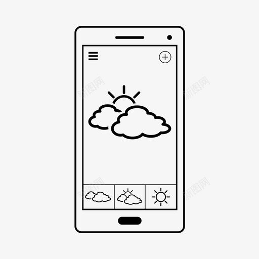 移动天气应用程序智能手机图标svg_新图网 https://ixintu.com 应用程序 智能手机 移动天气