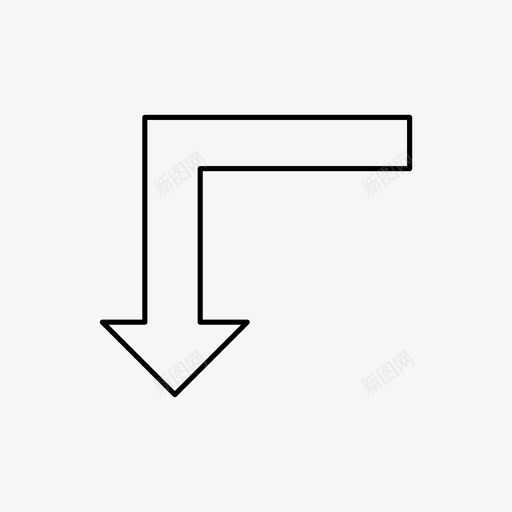 直角箭头箭头方向图标svg_新图网 https://ixintu.com 方向 直角箭头 移动 箭头