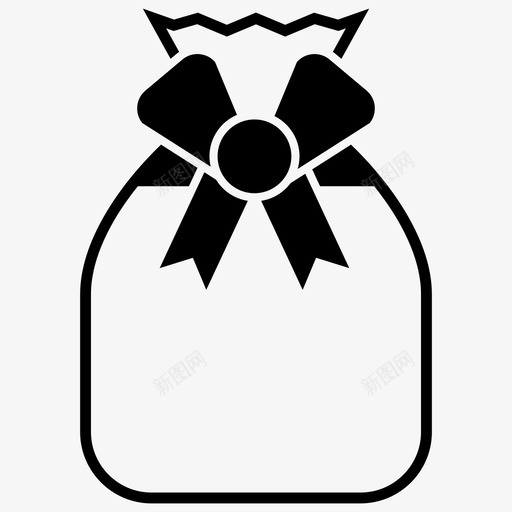 礼品袋蝴蝶结圣诞节图标svg_新图网 https://ixintu.com 圣诞节 礼品袋 礼物 蝴蝶结
