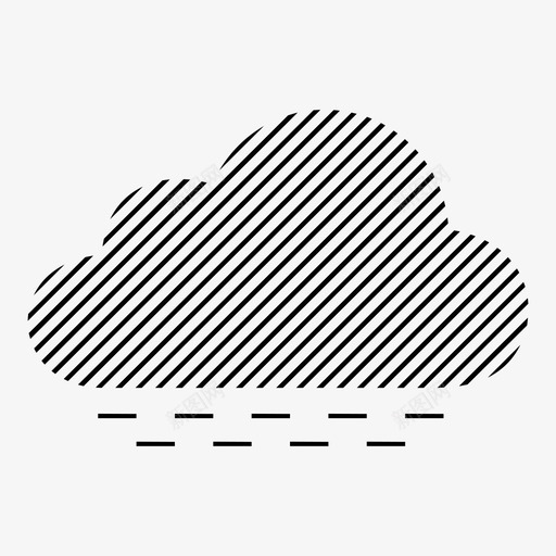 雾云小雨图标svg_新图网 https://ixintu.com 云 多云天气 天气预报 小雨 雾 霾