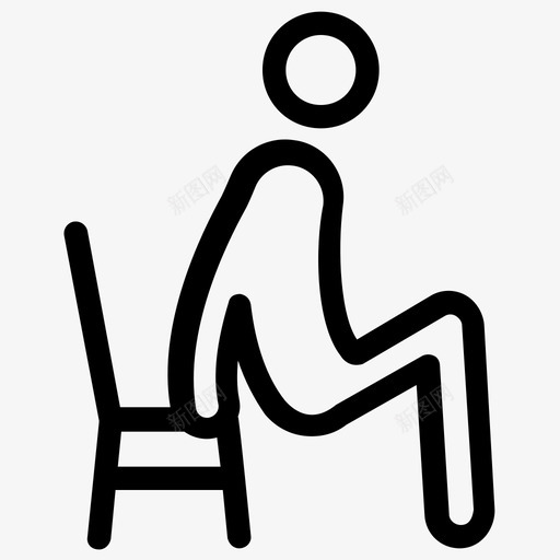 板凳跳水长凳跳水锻炼图标svg_新图网 https://ixintu.com 健身 板凳跳水 男子 象形图线图标 锻炼 长凳跳水