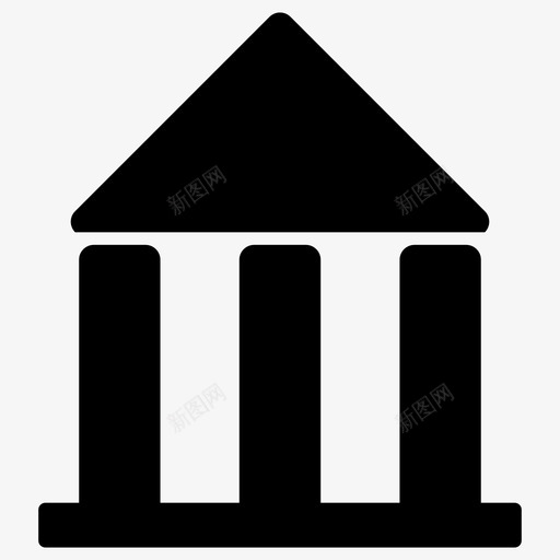 银行大楼美元图标svg_新图网 https://ixintu.com 大楼 房子 美元 金融 钱 银行