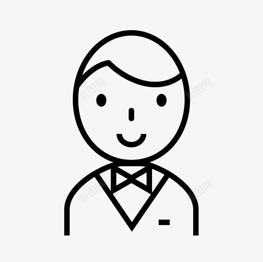 服务员头像职业图标svg_新图网 https://ixintu.com 头像 服务员 职业 职业细线图标集 酒店服务